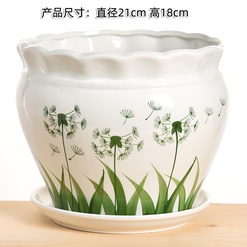 发财树花盆陶瓷蝴蝶兰绿萝三角梅君子兰文竹柠檬树吊兰花盆特大号