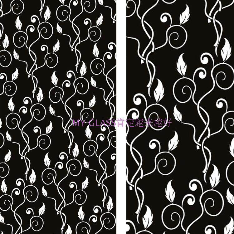 定做武汉厂家艺术玻璃电视餐厅背景墙饰细长周边烤漆钢化自由藤叶