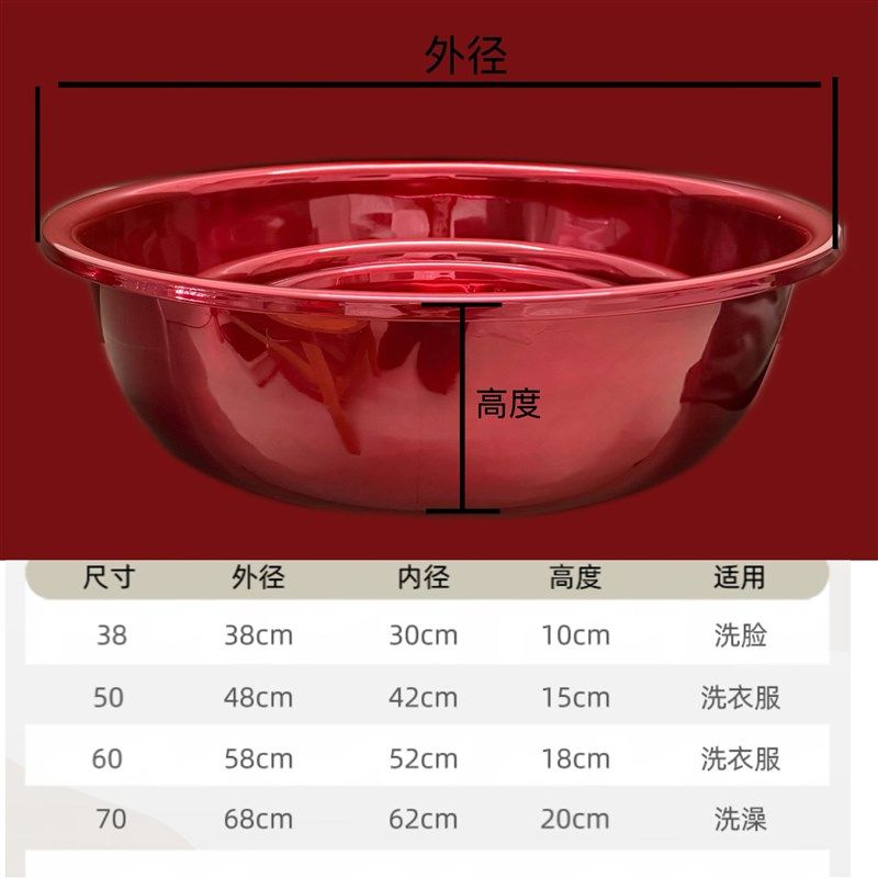 精选婚庆不锈钢陪嫁盆喜庆盆结婚喜盆女方洗脸盆婚礼新娘嫁妆红盆,家庭/个人清洁工具,脸盆,淘宝优惠券,粉丝福利购,淘宝优惠卷