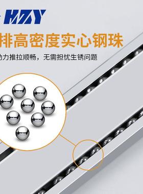 20mm宽二节轻型铝合金导轨三节滑轨直线线工业双向抽屉轨道IDA51