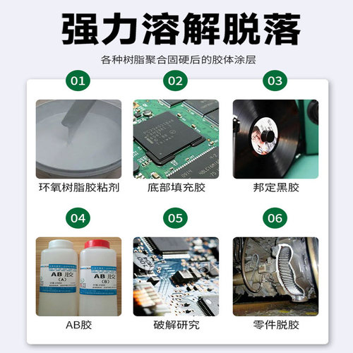 安尔沃SSD强力溶解剂快速去除橡胶痕迹清漆IC塑料灌封胶解胶剂密