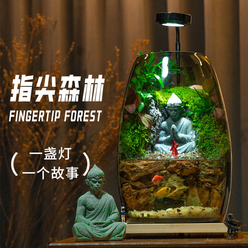 大圣归来苔藓微景观艺术流水摆件