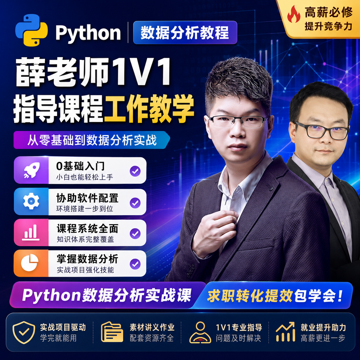 Python视频教程数据分析处理编程可视化办公自动化统计学习代码