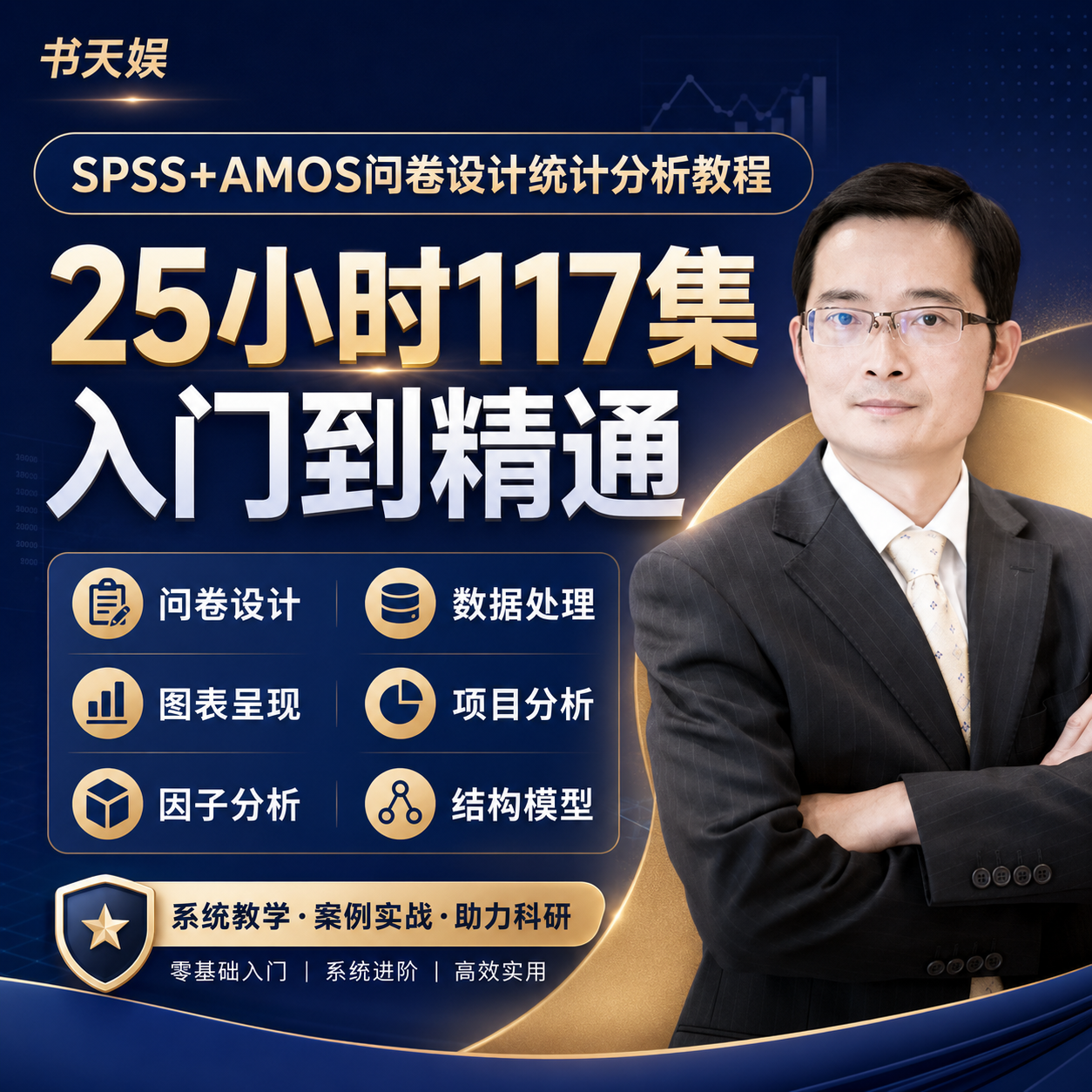 AMOS视频教程问卷调查设计SPSS数据处理统计填写结构方程模型课程