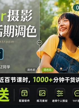 lightroom视频教程摄影后期调色lr拍摄人像胶片修片照片数码CC