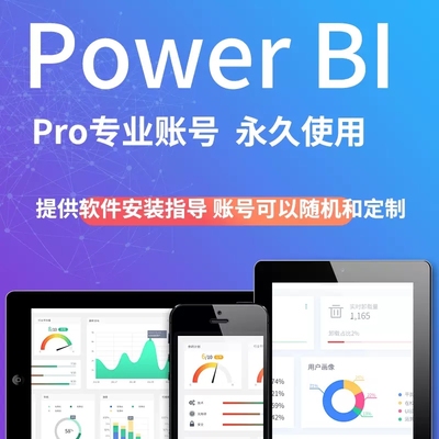 Power BI数据可视化powerbi pro版永久账号power bi desktop软件