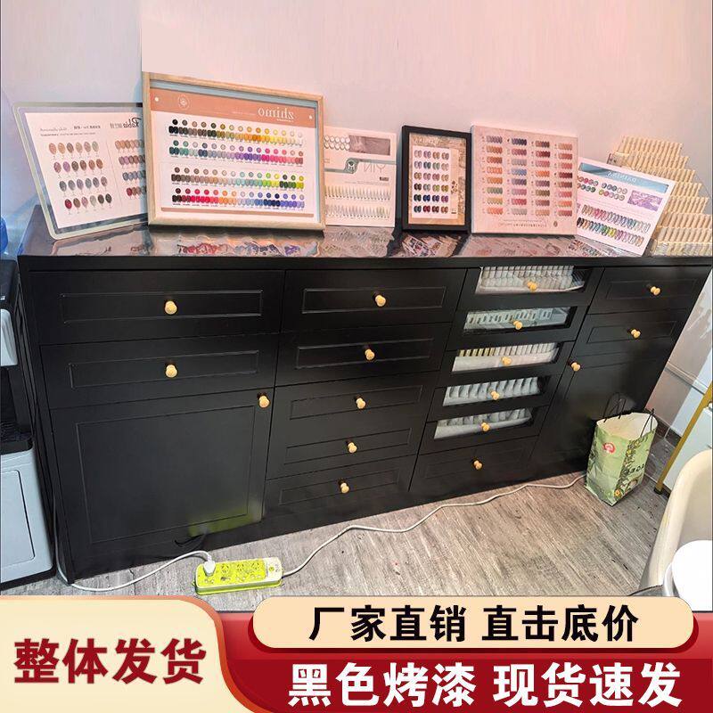 黑色烤漆美甲柜美甲店展示柜甲油柜胶储物柜指甲油产品收纳落地柜