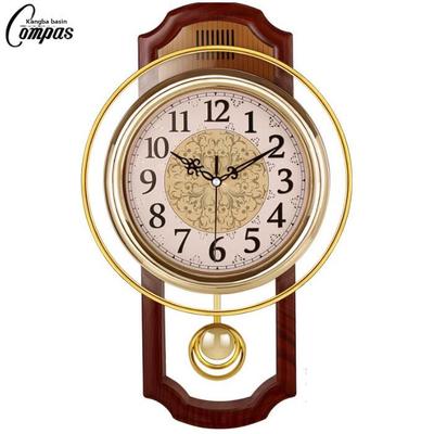 康巴斯无声挂钟摆动石英钟客厅卧室挂钟艺术斯堪的纳维亚时钟数字