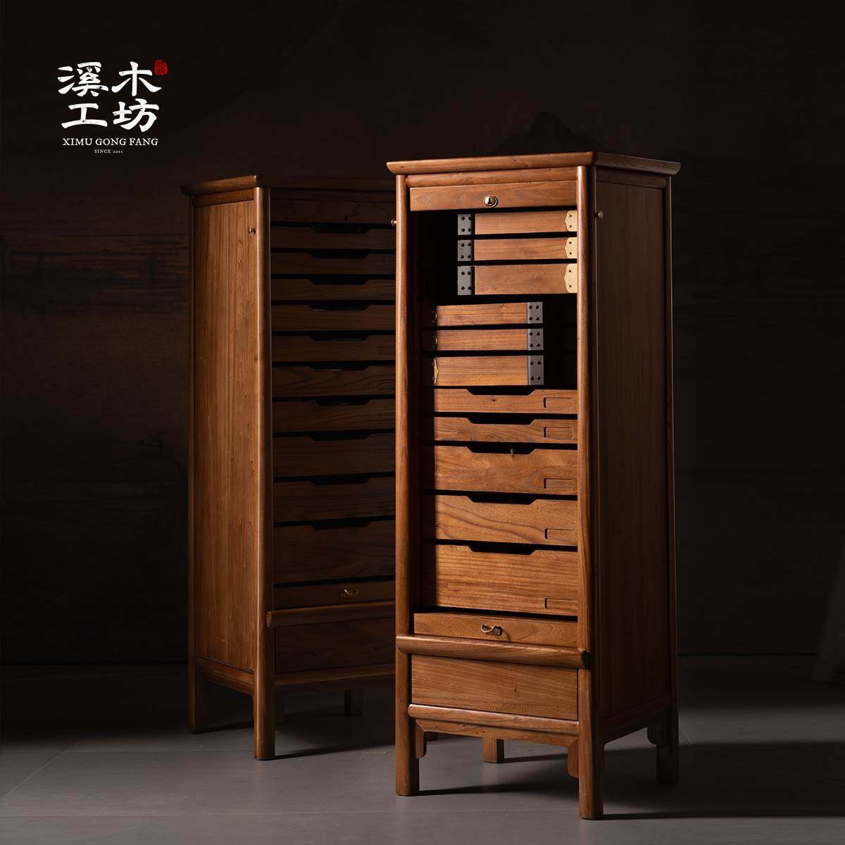 溪木工坊新中式实木牙科柜茶水柜抽屉茶具柜斗柜文玩收纳柜置物柜,住宅家具,斗柜,淘宝优惠券,粉丝福利购,淘宝优惠卷