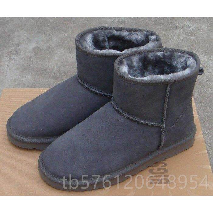 正品冬靴男式雪棉靴男式真皮加羊毛短靴男式靴大号牛皮短棉鞋男地