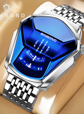 宾邦男士手表潮流shopee手表风格机车概念时尚潮流大表盘学生腕表