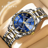 手表防水休闲高档商务双日历手表男士 BINBOND新款 男士 夜光腕表