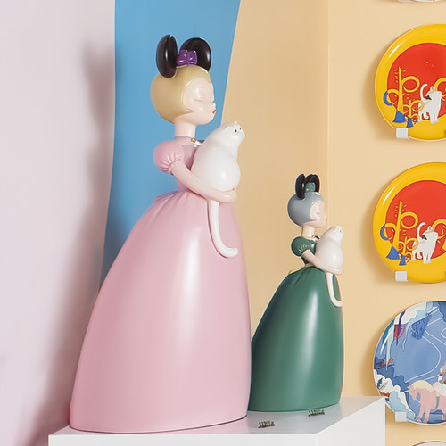 白夜童话薄云的猫艺术品软装饰品创意家居雕塑摆件女生生日礼品