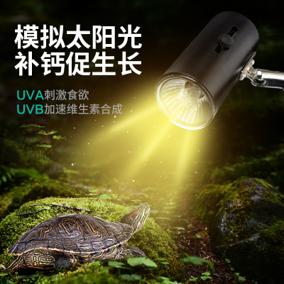 uvb乌龟晒背灯爬宠过冬加热uva太阳灯全光谱保温恒温补钙三合一灯