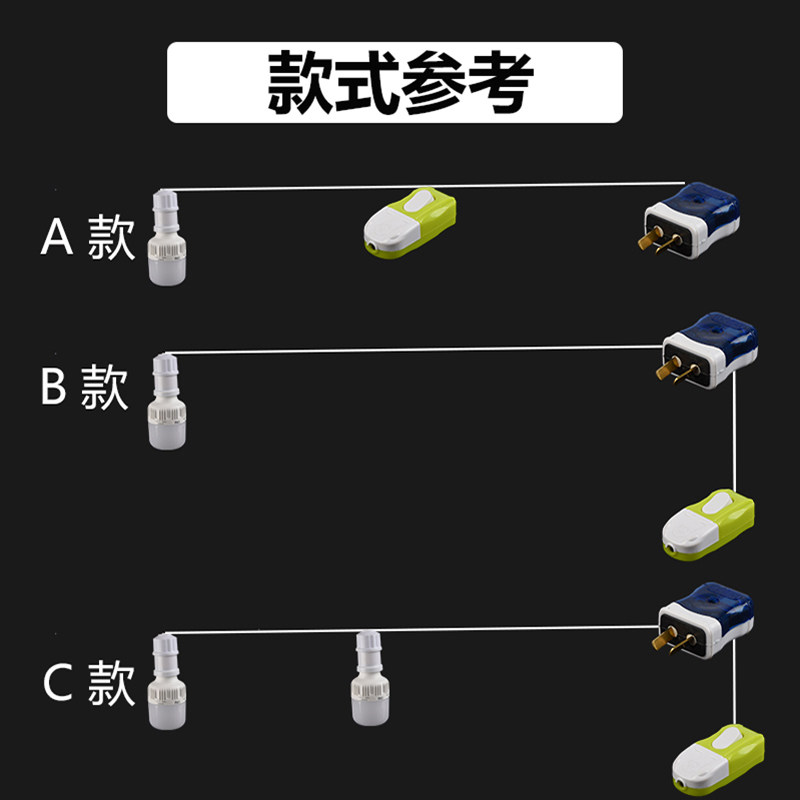 灯头E27螺口灯线家用灯口台灯吊灯延长线吊式带插头开关带线灯座图片