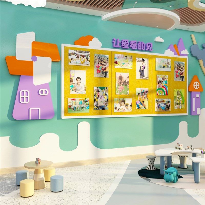 大风创意毛毡板幼儿园环创题墙饰成品材料级感形象文化