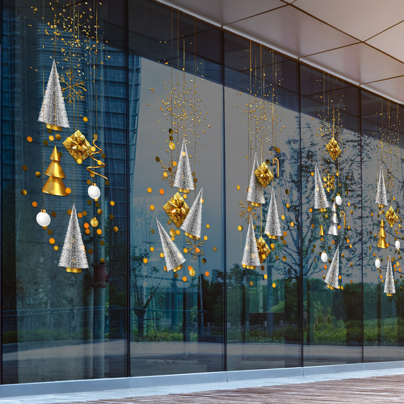 耶诞节创意节日气氛挂饰装扮静电玻璃无胶面商场拉门吊饰,家居饰品,门贴,淘宝优惠券,粉丝福利购,淘宝优惠卷