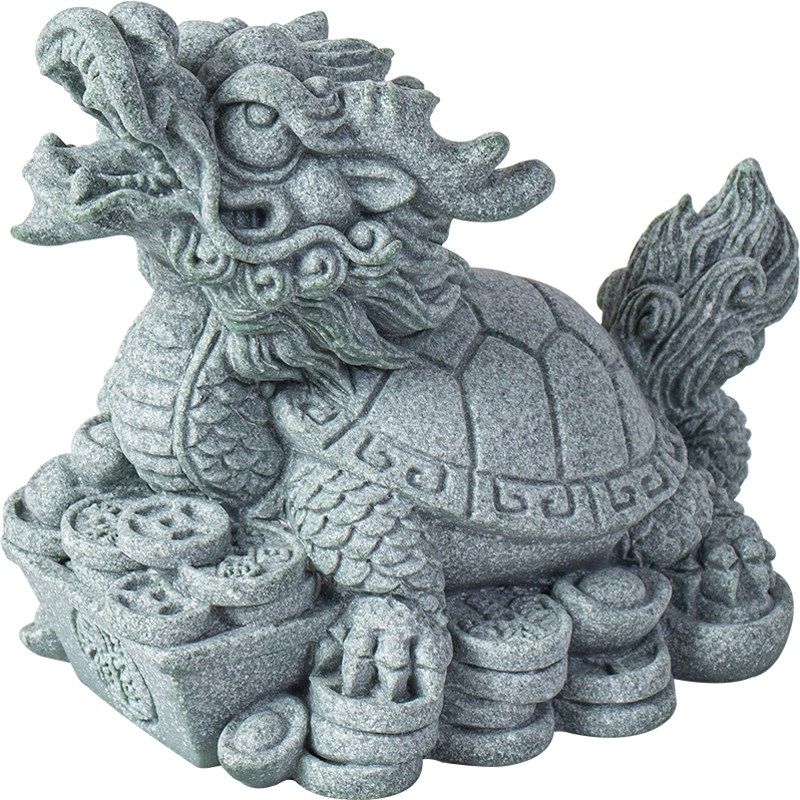 中式龙龟献宝招财茶宠创意日进斗金桌面装饰店铺业乔迁礼品