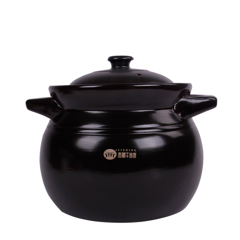 杰鼎家用陶瓷汤煲明火耐高温砂锅煲汤炖锅瓦罐土锅送电磁炉导磁片