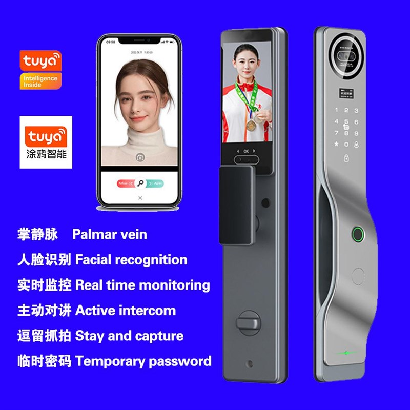 涂鸦英文实时指纹锁智能锁密码锁视