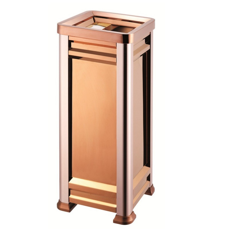 南方座地烟灰桶玫瑰金GPX-202A不锈钢座地烟灰桶酒店电梯口垃圾桶