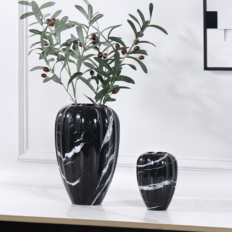 天然大理石花瓶民宿酒店插花花器样板房装饰品轻奢风高级感摆件,模玩/动漫/周边/娃圈三坑/桌游,文化/体育周边,淘宝优惠券,粉丝福利购,淘宝优惠卷