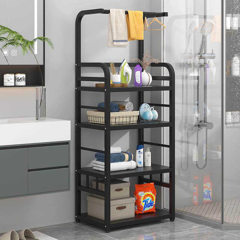 卫生间置物架落地式浴室厕所洗手间脸盆毛巾收纳架多层金属免打孔