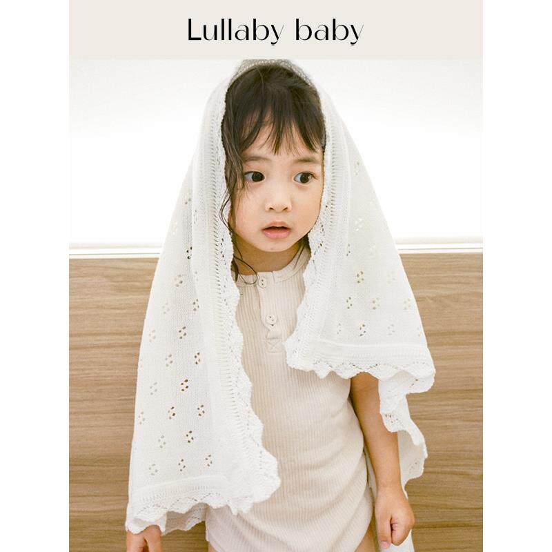 lullabybaby婴儿针织盖毯纯棉宝宝毯子新生儿包被午睡毯沙发毯子