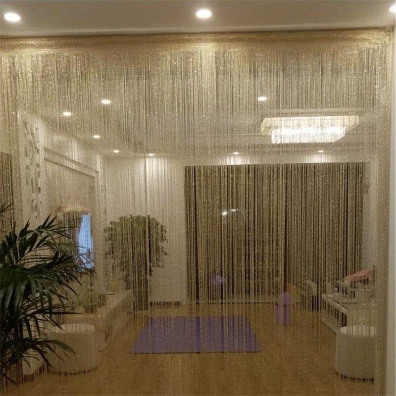 防蝇银丝线帘加密韩式婚庆门帘挂帘客厅隔断帘装饰窗帘玄关丝帘子