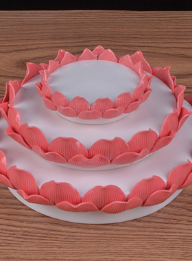 陶瓷观音如来佛像莲花小底座花瓶摆放莲花台垫工艺品摆饰烛台底座