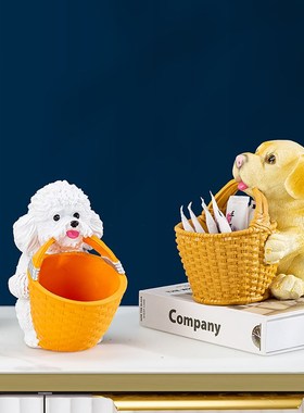 创意摆设玄关钥匙收纳摆件门口鞋柜客厅萌宠拉布拉多小狗狗装饰品