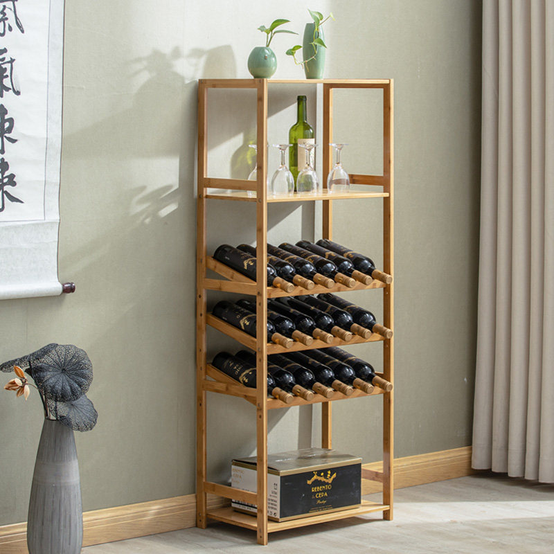 欧式红酒架子酒吧落地酒柜格子葡萄酒实木收纳展示架置物架酒杯架