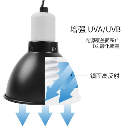 酷爬 乌龟爬宠晒背补钙灯罩爬虫陆龟uva+uvb加热保温灯罩