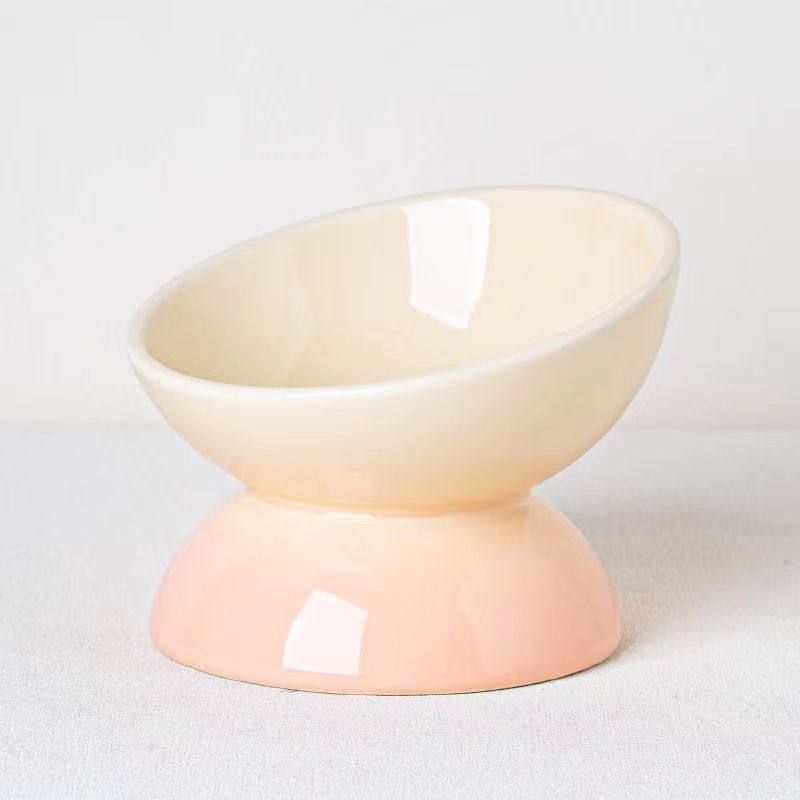 猫碗渐变陶瓷高脚防打翻猫食盆斜口猫粮碗喝水碗保护颈椎狗碗宠物,宠物/宠物食品及用品,猫狗碗/慢食碗,淘宝优惠券,粉丝福利购,淘宝优惠卷