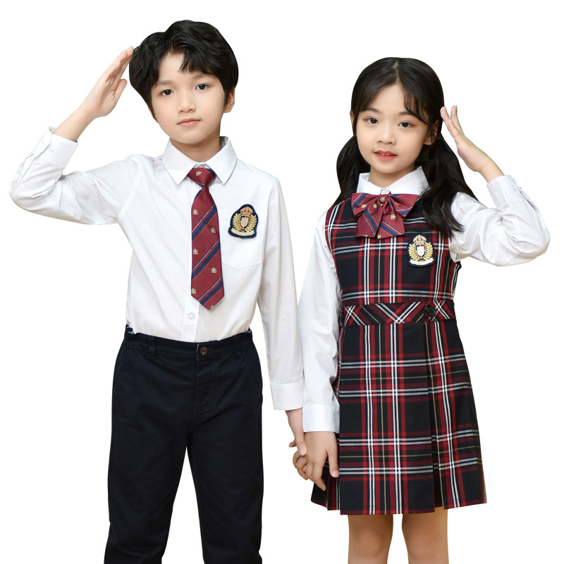 幼儿园园服女童连衣裙套装春秋学院风中小学生校服班服儿童表演服