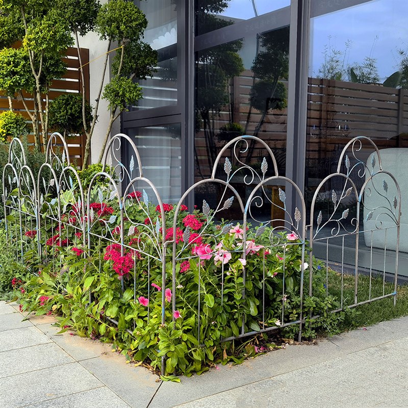 花园做旧铁艺小围栏户外植物鲜花护栏庭院别墅隔园林设计装饰围栏