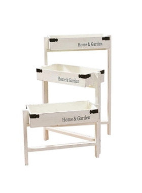 美式乡村多层木质落地花架多肉肉植物盆景组合架子室内阳台装饰架