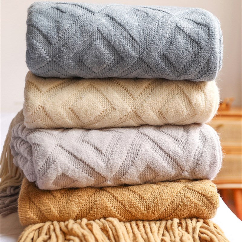 针织毯沙发毯盖毯流苏薄毯子办公室空调毯飘窗毯夏季午睡毯小毛毯