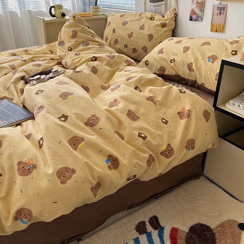 A类床品四件套纯棉全棉冬季床单被套被罩学生宿舍床上三件套床笠3