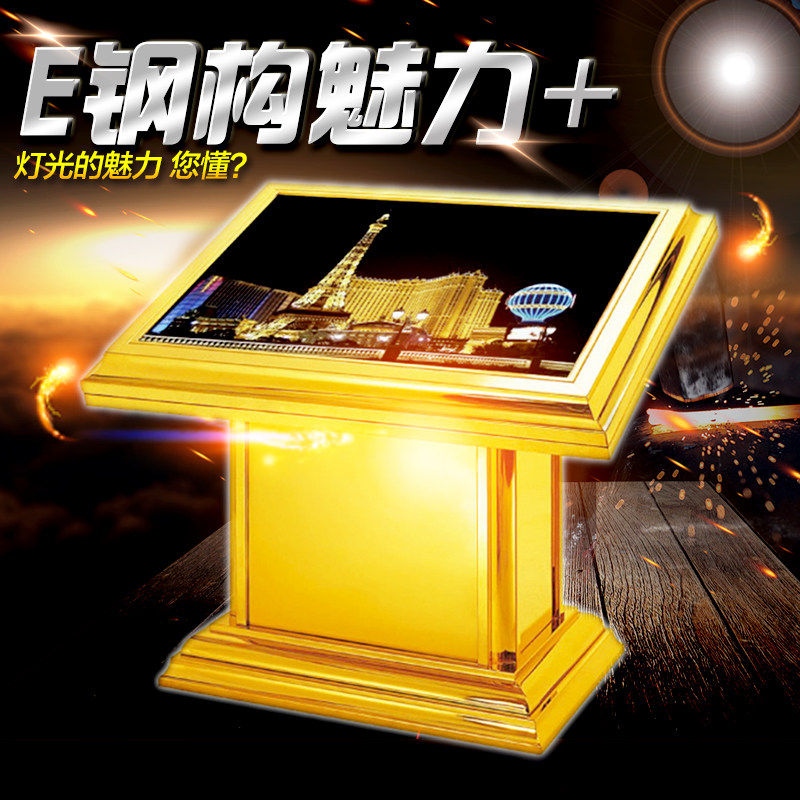 不锈钢灯箱大堂立式导示牌钛金指引牌大号楼层平面索引展示导向台