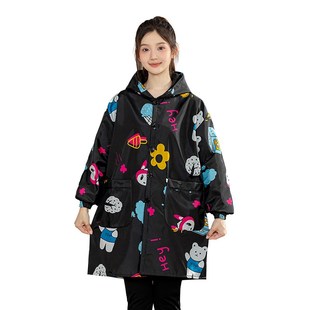 围裙加绒加厚罩衣大人家用厨房防水长袖 2024新款 女外套工作服冬季