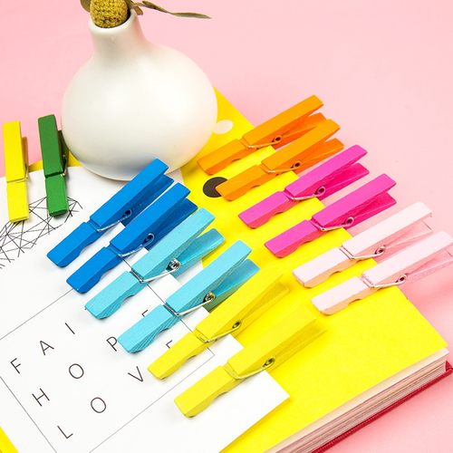 彩色照片夹子爱心木质便签麻绳夹子照片挂墙挂绳照片墙装饰夹套装