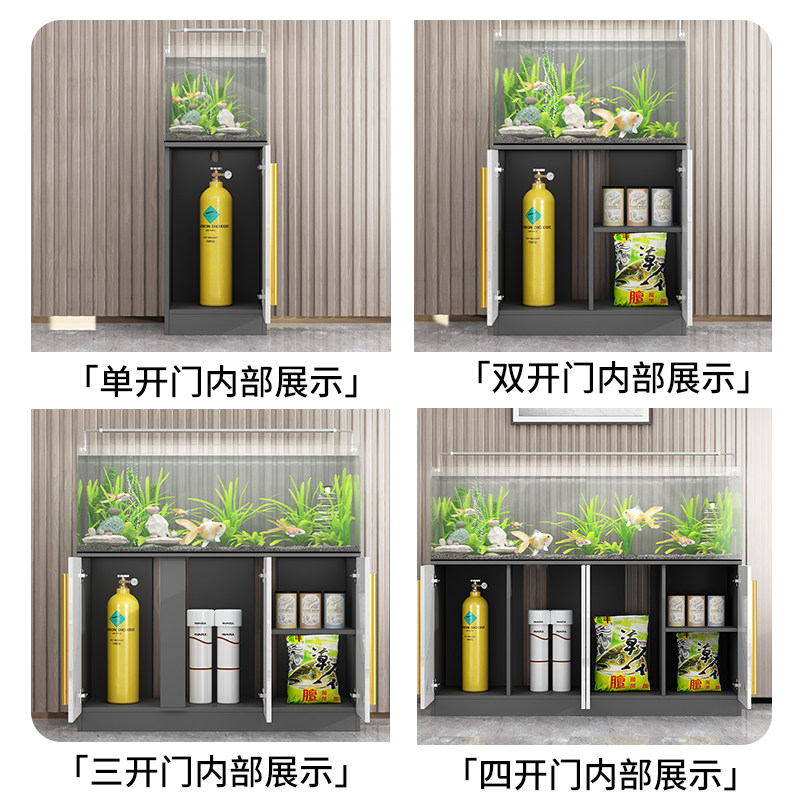 轻奢鱼缸柜底柜一体水族箱欧式大小家用客厅隔断龟缸架子底座鞋柜