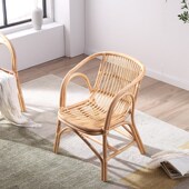 藤椅真藤阳台茶桌椅组合三件套客厅简约休闲椅网红成人庭院民宿椅