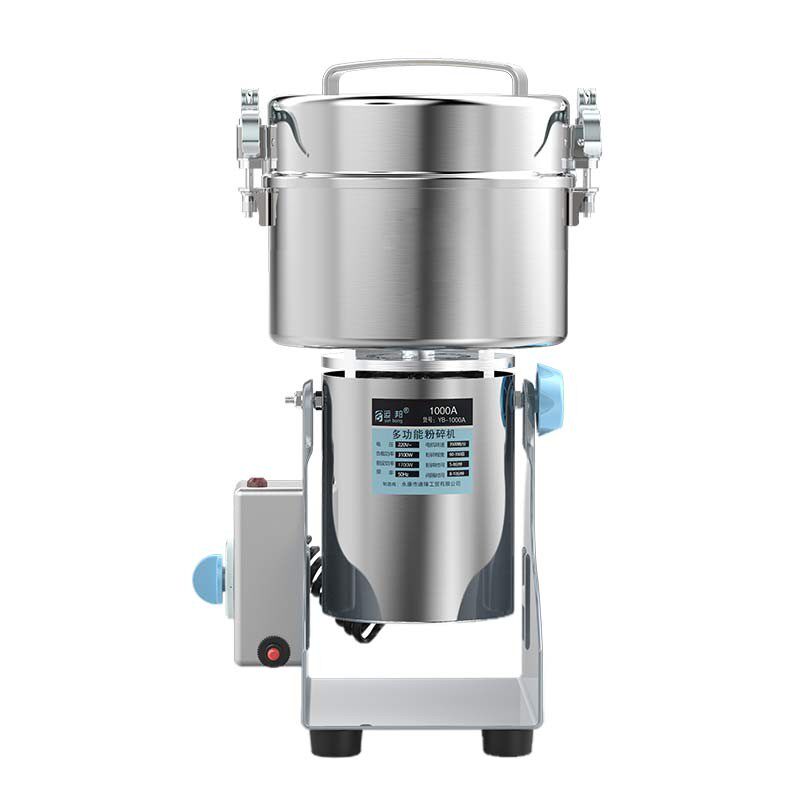 运邦不锈钢家用粉碎机电动磨粉机商用磨药机小型打碎机三七打粉机