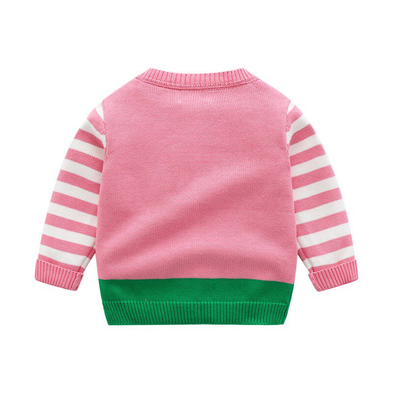 100-140码 女童毛衣宝宝纯棉线棒针开衫针织衫秋冬儿童洋气打底衫