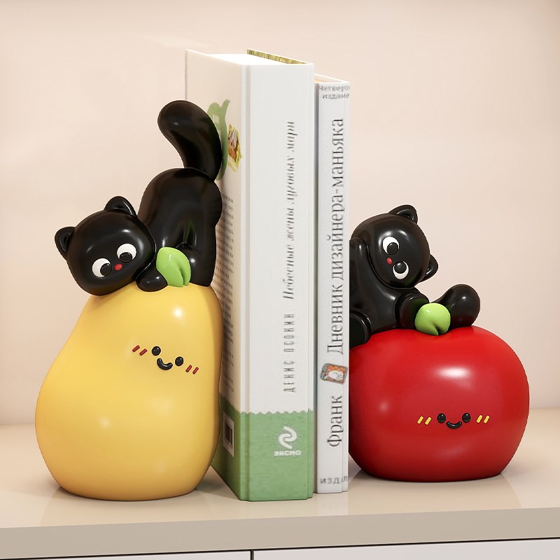 好朋果陶瓷书档创意卡通可爱摆件客厅酒柜玄关柜书房儿童房装饰品