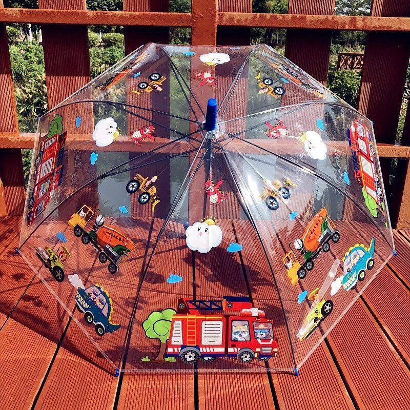 宇航员透明儿童雨伞幼儿园创意可爱卡通男女孩学生宝宝自动长柄伞
