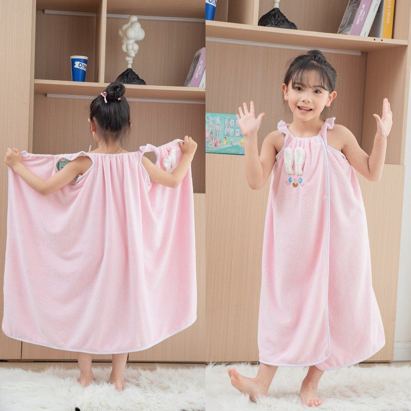 儿童可穿裹浴巾吊带浴裙比纯棉吸水夏季中大女童专用游泳洗澡浴袍,婴童用品,浴巾,淘宝优惠券,粉丝福利购,淘宝优惠卷