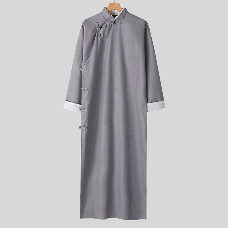 中式长衫男女民国风长袍长褂茶服马褂唐装礼服立领相声服表演出服